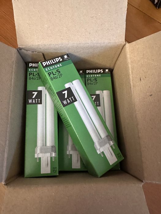 Conj 5 lampadas Philips Ecotone PL-S 7W G23 novas