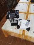 Candeeiro de entrada de pilar fotovoltaico com telecomando. Três cores