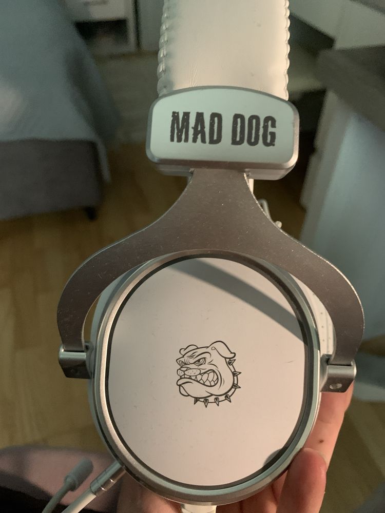 Słuchawki gamingowe przewodowe Mad Dog (białe)
