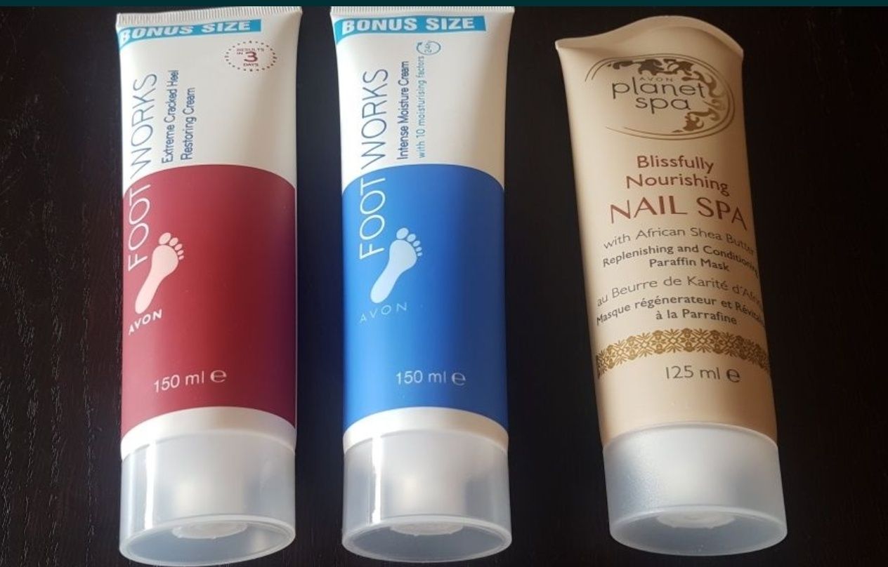 Avon Works skarpetki stopki silikonowe pielęgnacyjne i inne