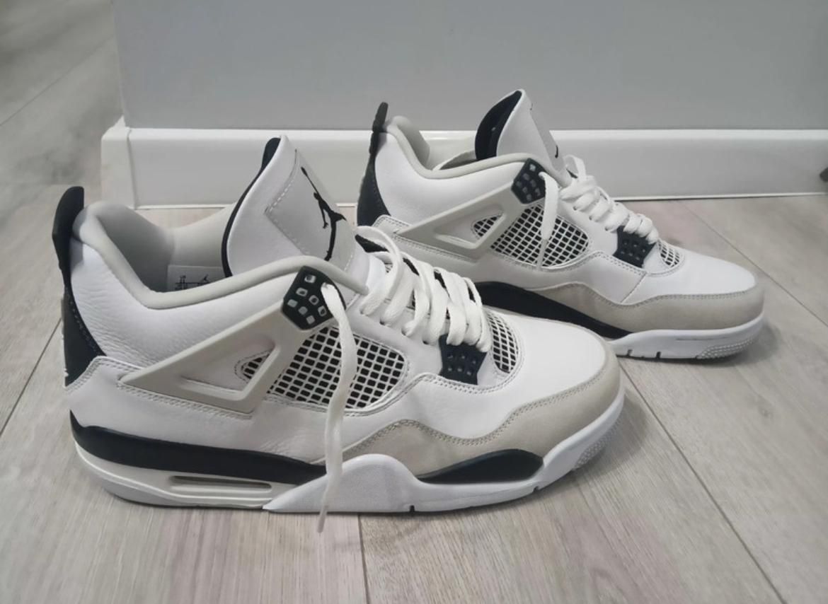 Jordany 4 szare z białym dla faceta buty sneakers modne nowe 45,5
