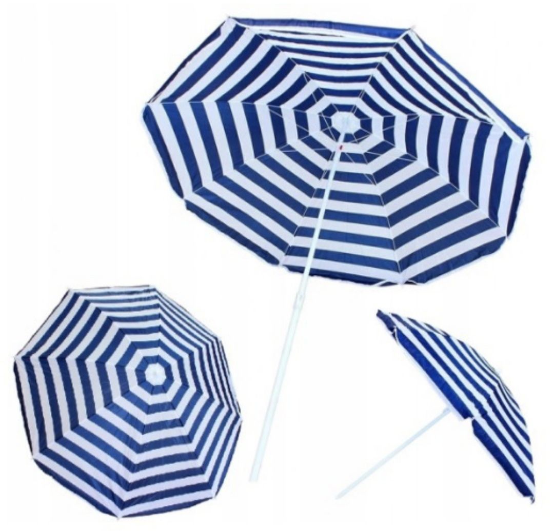 Parasol ogrodowy plażowy 160 cm turystyczny składany łamany paski