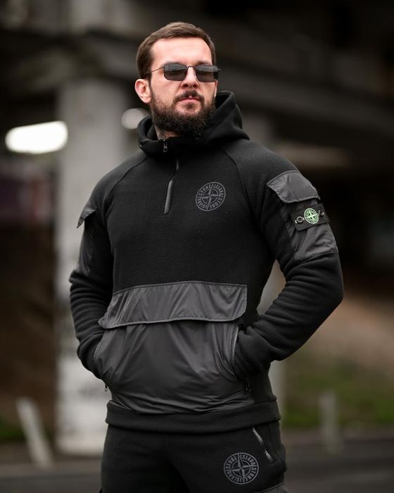 Флісовий костюм island Stone black мілітариний зимовий тактичний