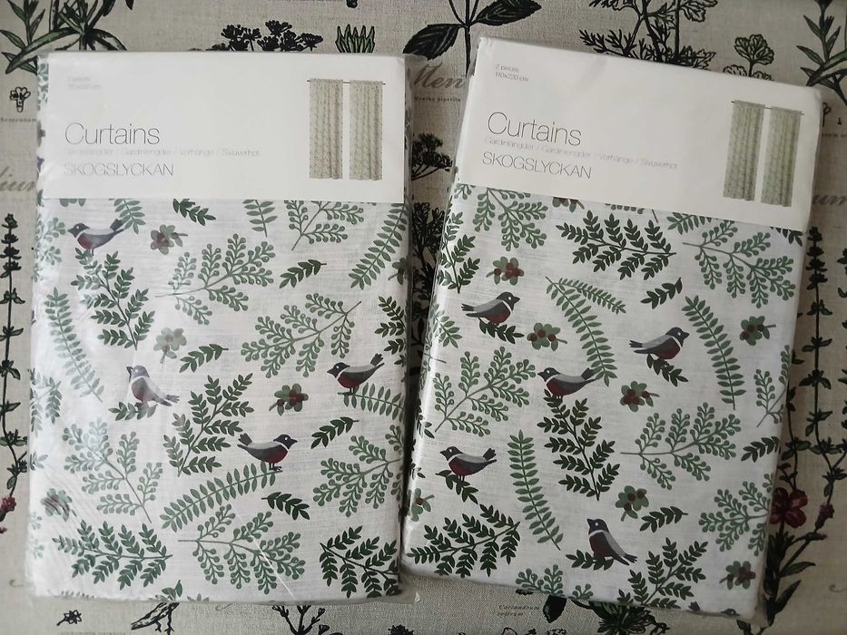 Zasłony z pięknym motywem ptaszki listki