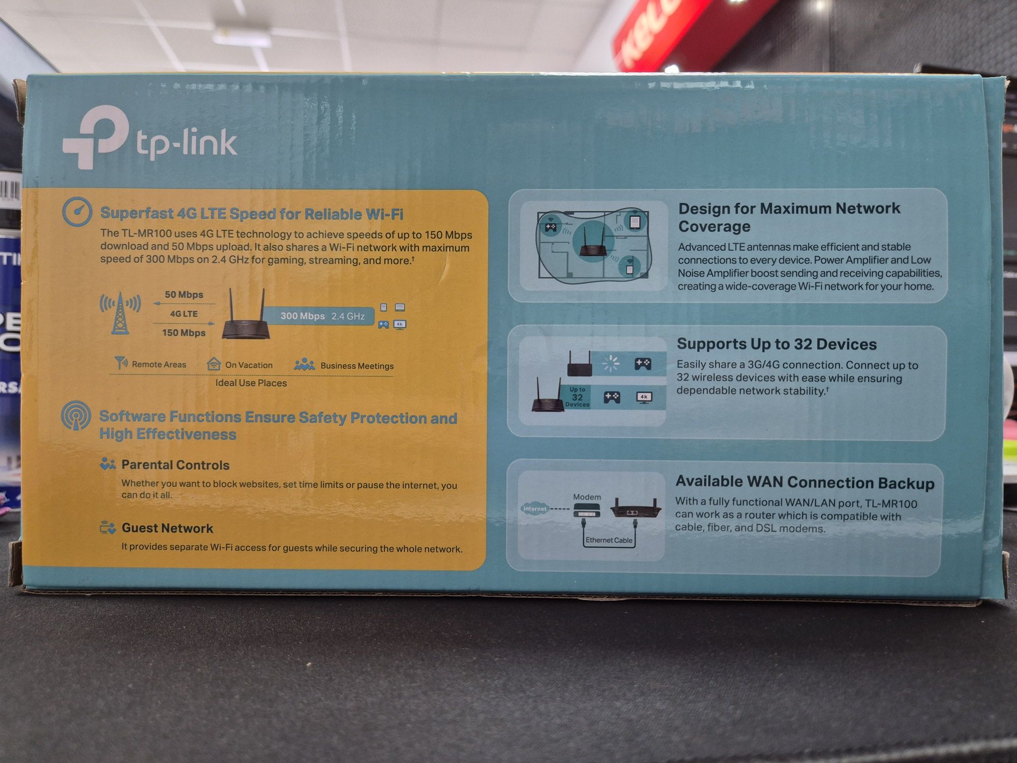 Router TP Link TL-MR100 sim 4G LTE paragon