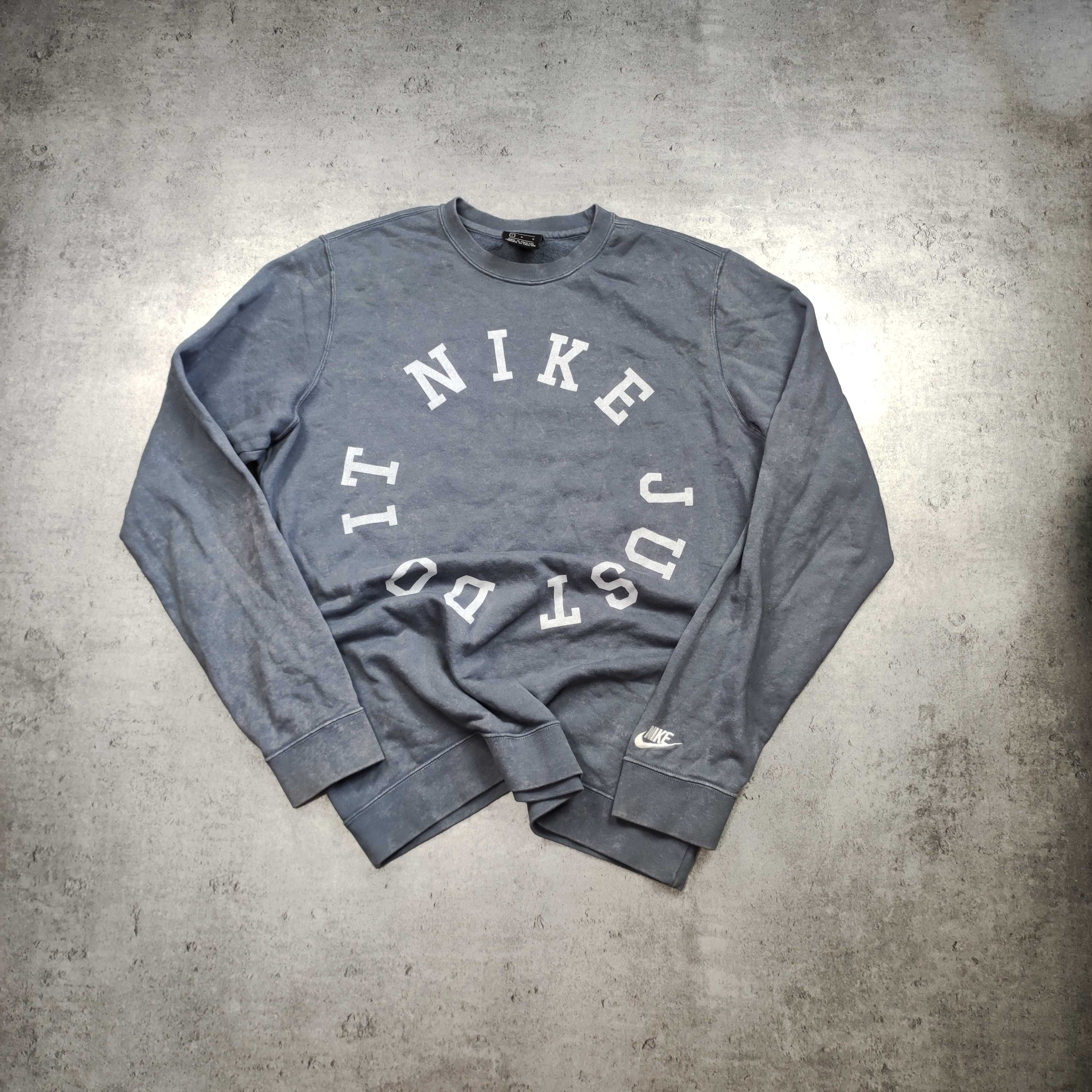 MĘSKA Bluza Nike Duże Logo Szara Tie Dye Bawełniana Crewneck NIKE