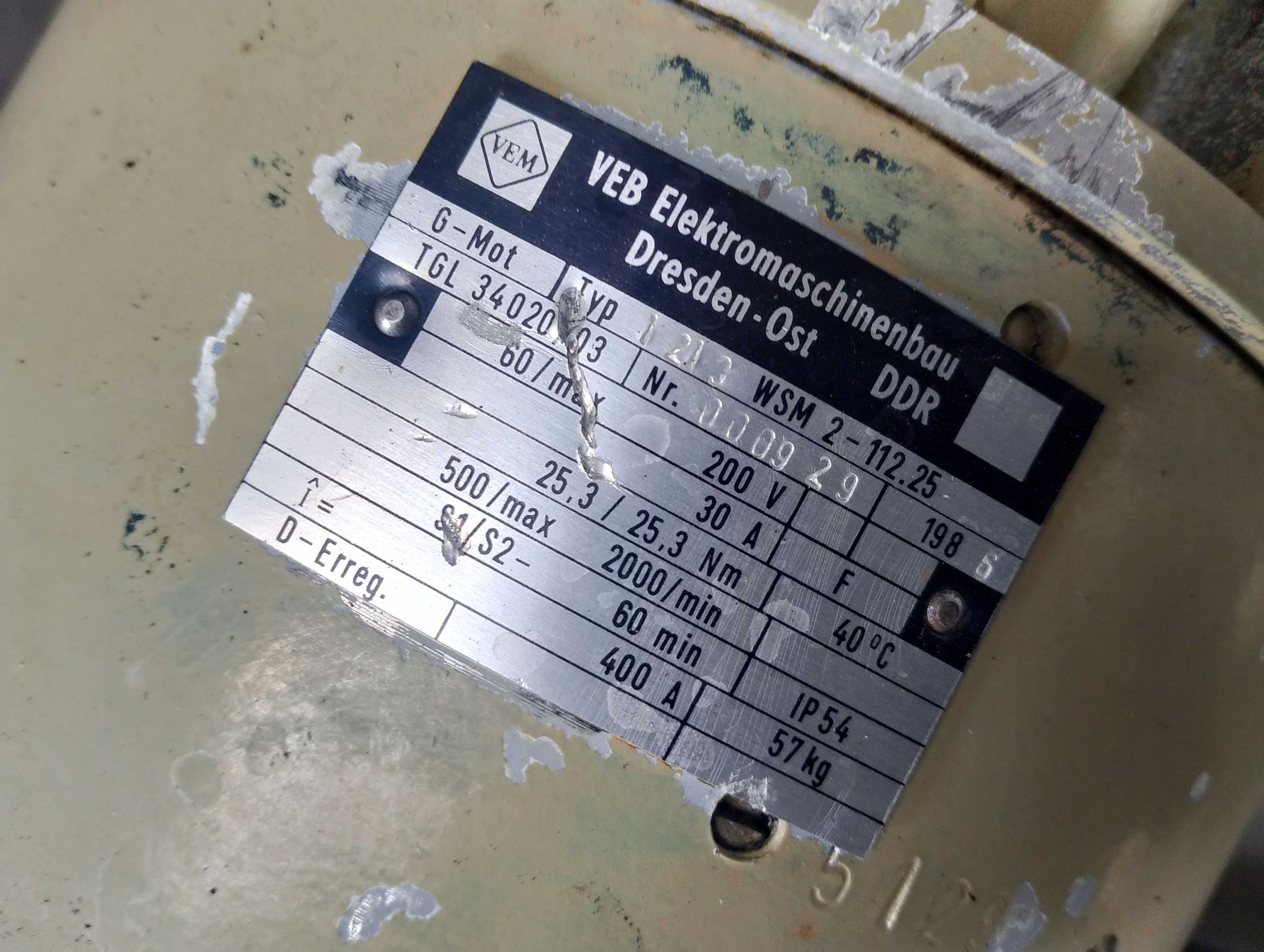 Silnik Prądu Stałego Prądnica Generator Vem 6KW 200V