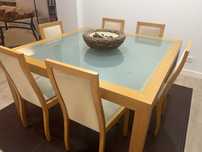 Mesa de jantar tampo com vidro