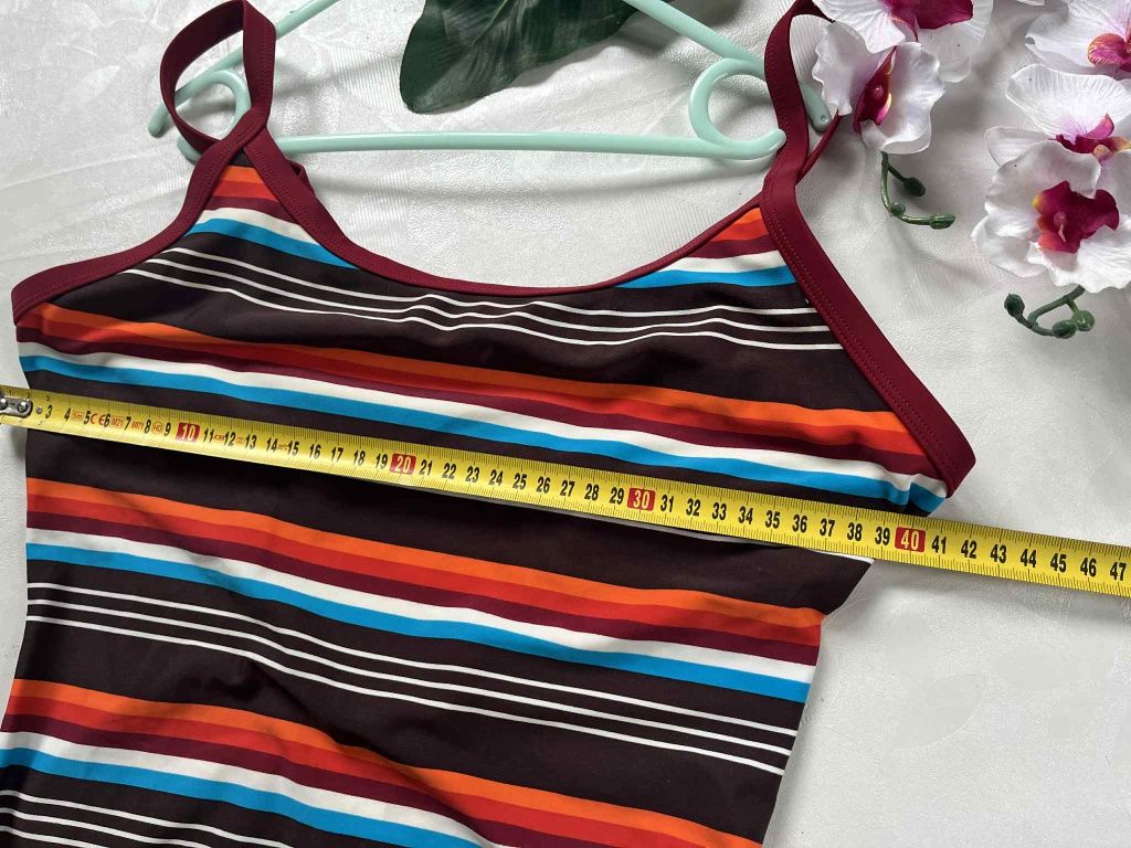 Speedo kostium kąpielowy jednoczęściowy strój markowy paski logo M