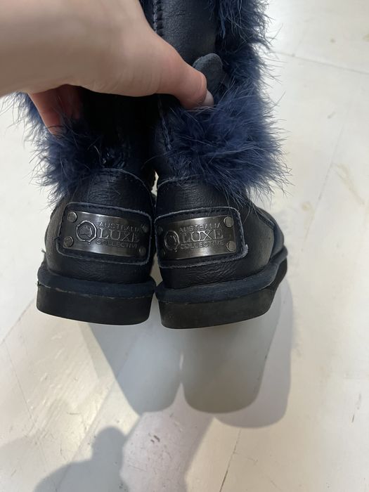 Australian Ugg з пір’ями, шкіра темно-сині