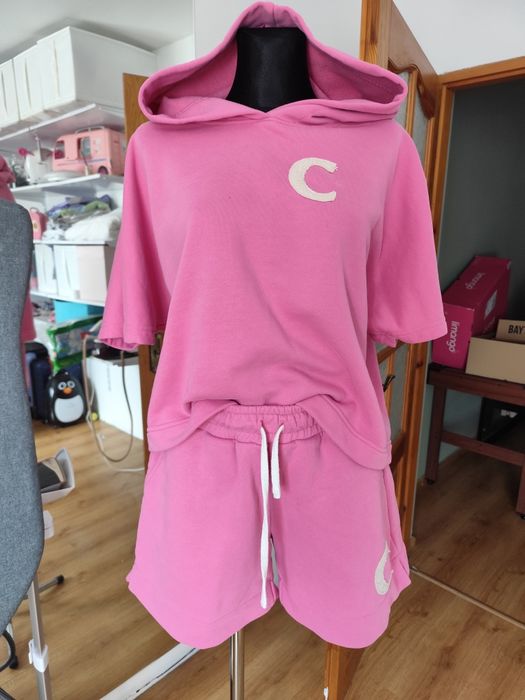 Różowy komplet dresowy szorty cocomore dres