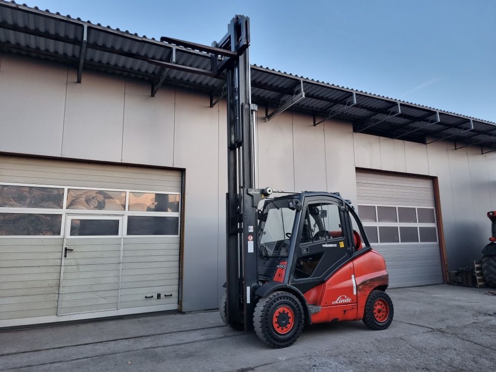 Wózek widłowy Linde H50T, Rok 2007, Maszt Triplex, Kabina, Przesuw