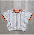 Bluzka top Asos NOWA retro vintage biała paski neonowa 152