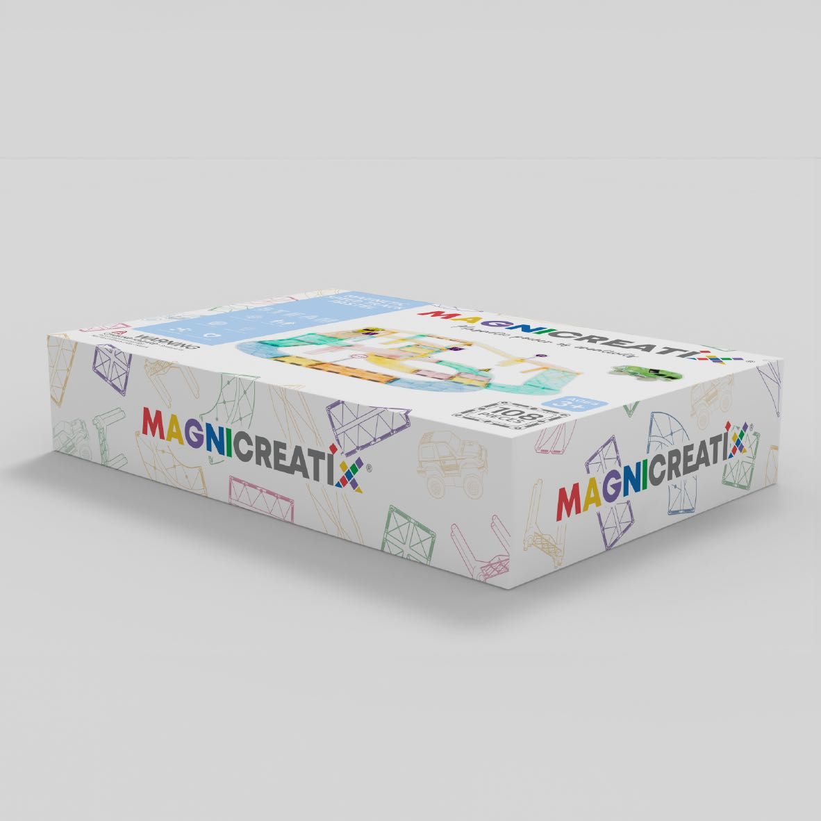 KLOCKI MAGNETYCZNE Magnetyczny Tor Wyścigowy MAGNICREATIX 108 el.