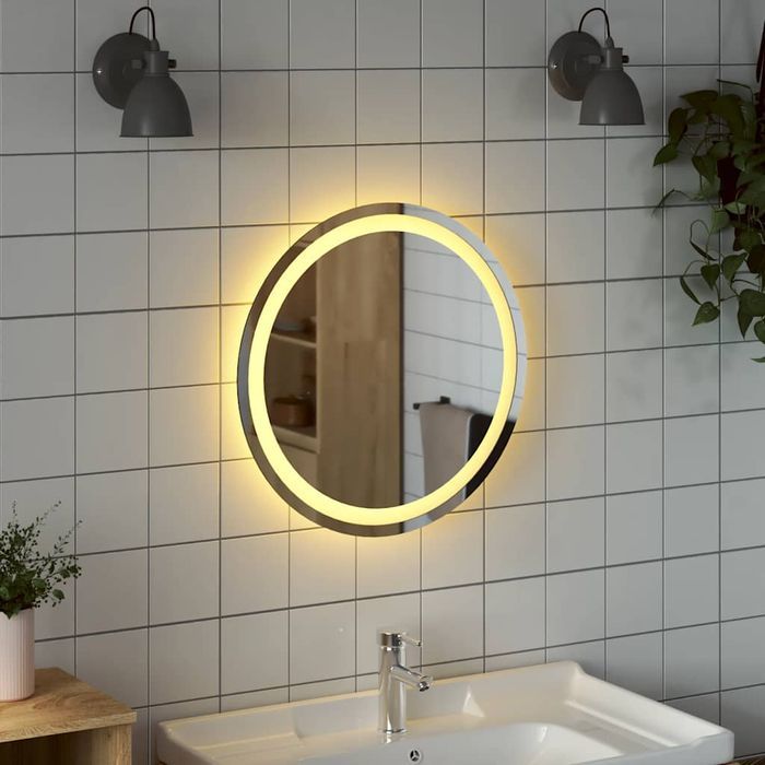 Vidaxl Lustro Łazienkowe Z Led, Okrągłe, 50 Cm