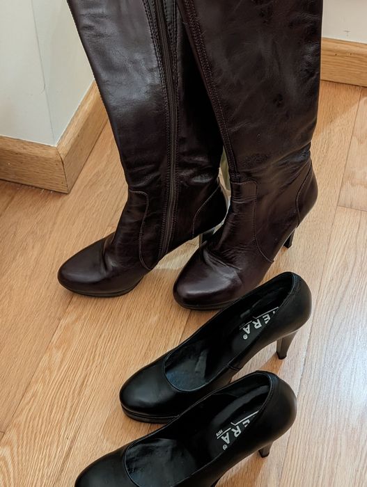 Botas italianas tamanho premium e sapato hera