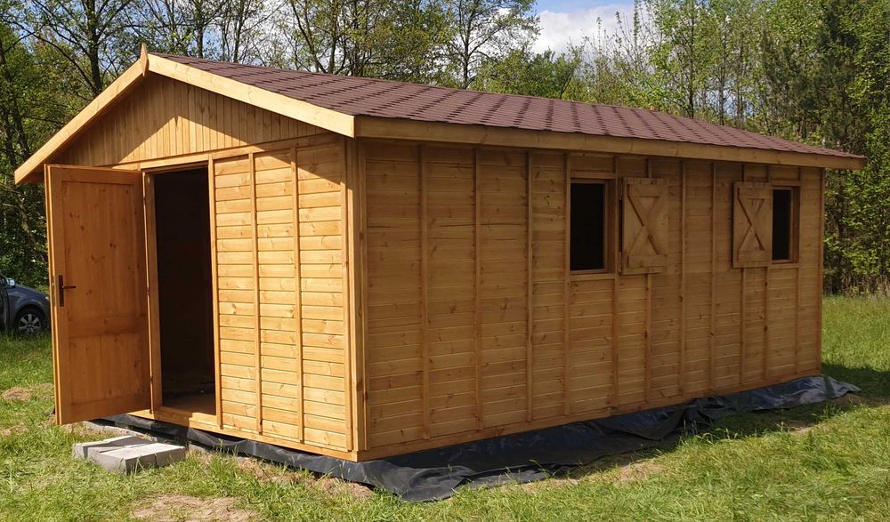 Domek letniskowy drewniany narzędziowy altana ogrodowa na ROD 6x4 m