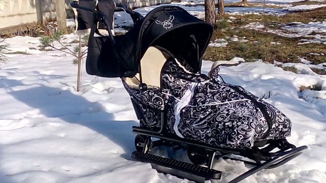 Санки сани з колесами Prampol Delux 7в1 Польща!