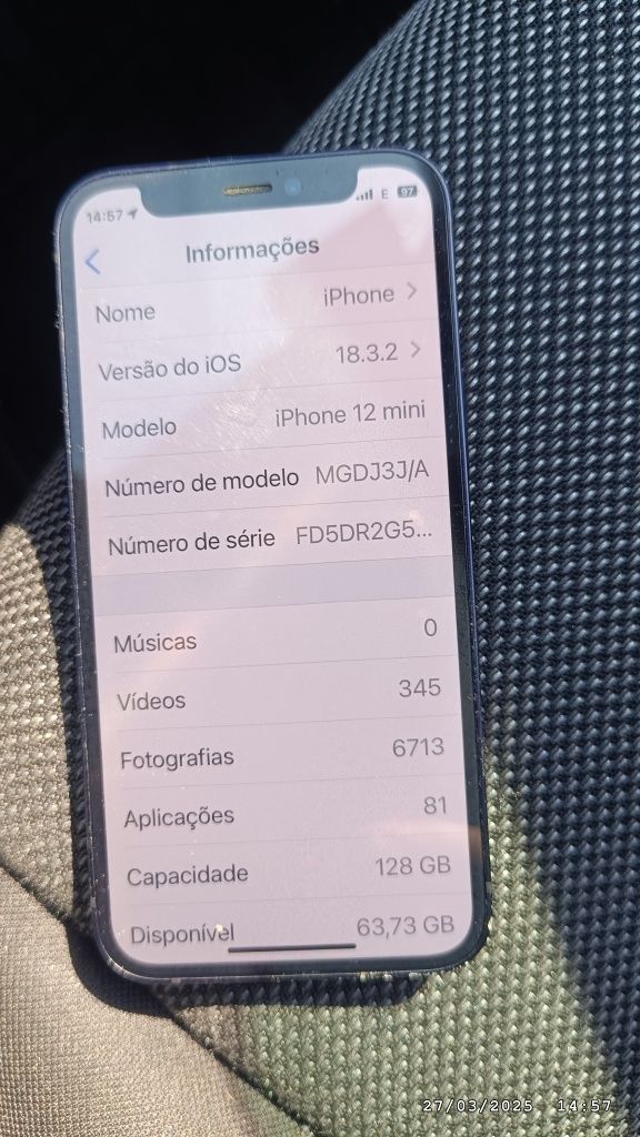 iPhone 12 mini 128g todo de origem 91% bateria