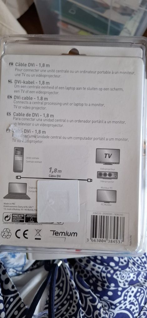 Cabo dvi 1,8m da Temium