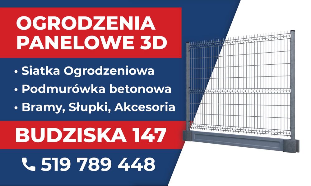 Ogrodzenie Panelowe 3D + Podmurówka Panele Ogrodzeniowe Wyszków