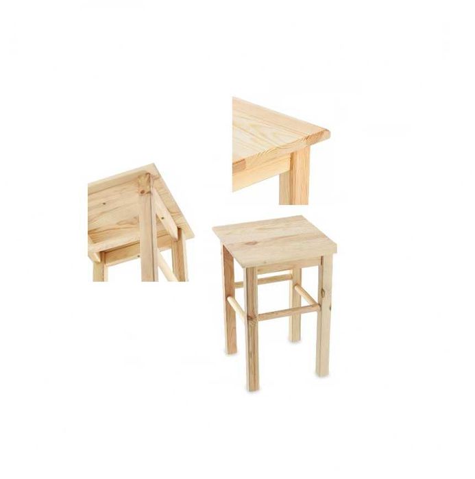 Taboret drewniany z sosny 43,5cm