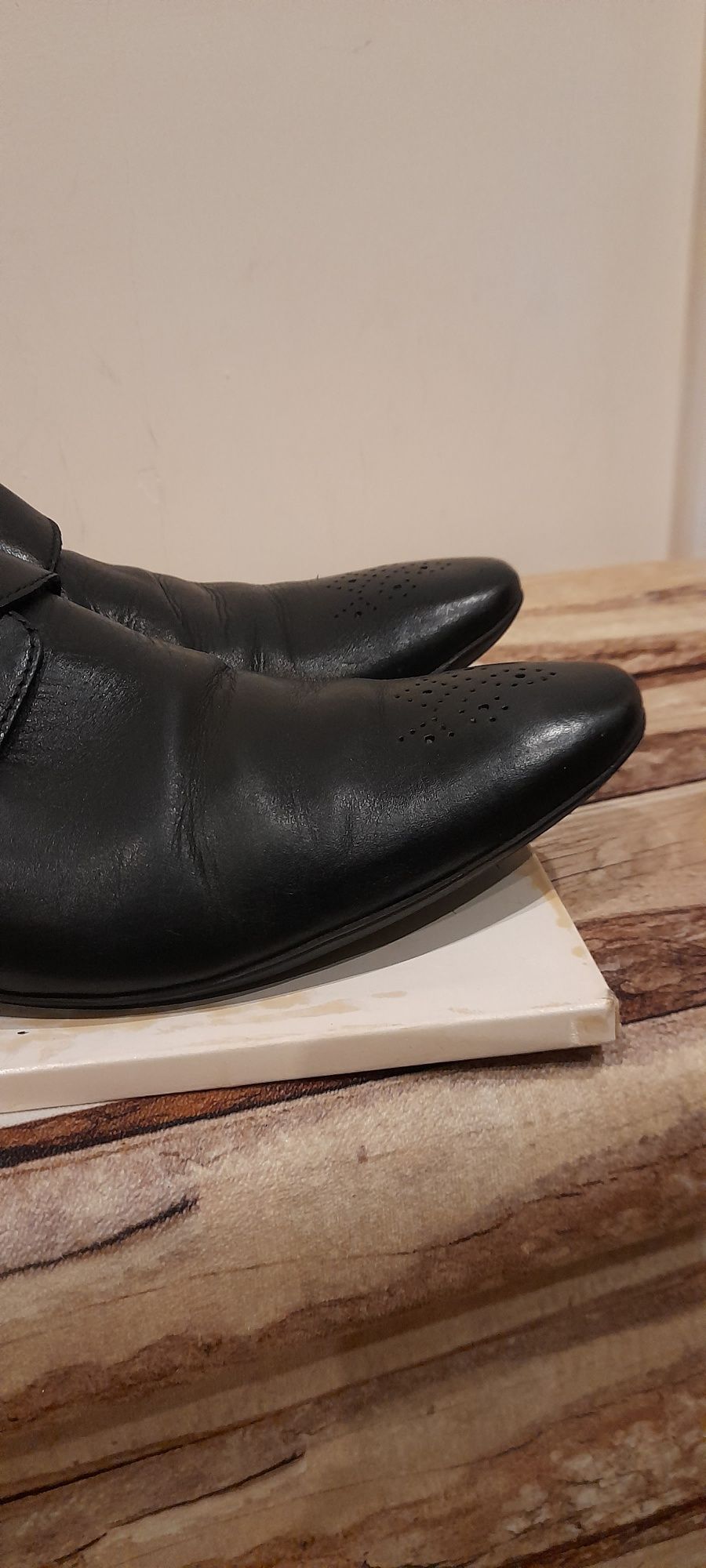 Półbuty męskie skórzane czarne roz 29cm, Clarks