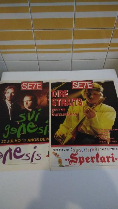 suplementos antigo jornal SE7E Genesis e Dire Straits