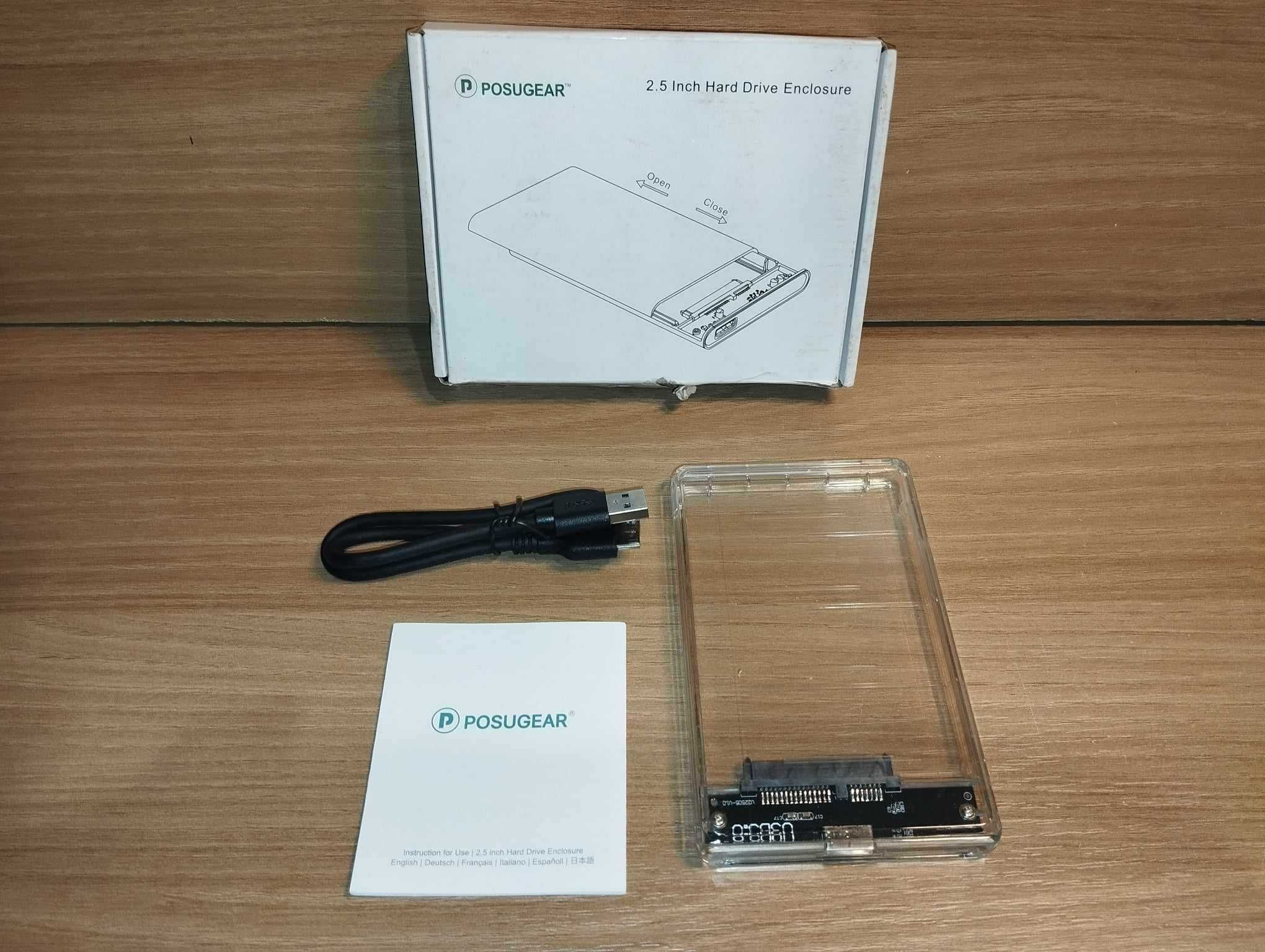 Kieszeń na Dysk 2.5" - USB 3.0 - POSUGEAR - Przezroczysta