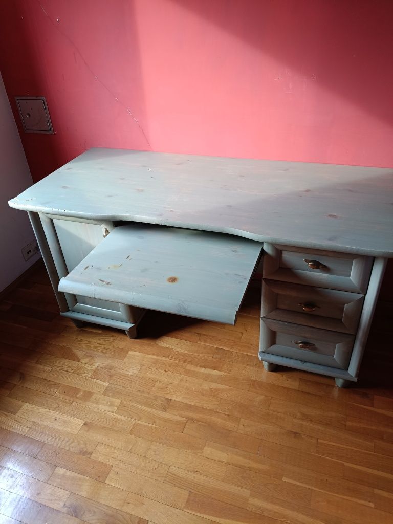 Biurko, drewniane, malowane, art modern, oryginalne do biura