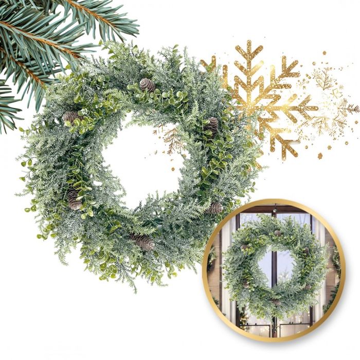 Wianek Ozdobny Na Drzwi, Stroik, Sztuczna - Średnica 38 Cm Wsn24