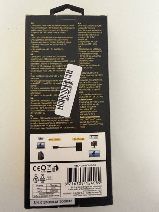 Adaptador tipo C para HDMI lacrado