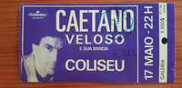 Bilhetes antigos  de concertos  de Caetano Veloso, Simone e outros