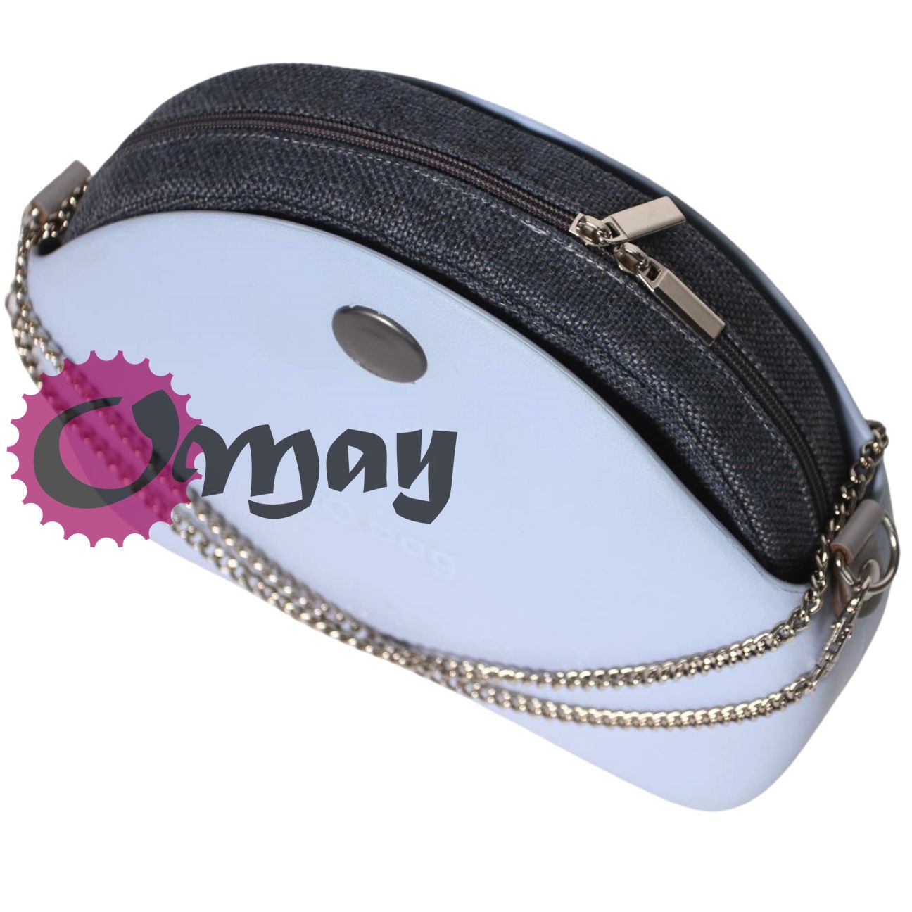 organizer OBAG MOON LIGHT plecionka szary niebieski 2 kieszenie OMAY
