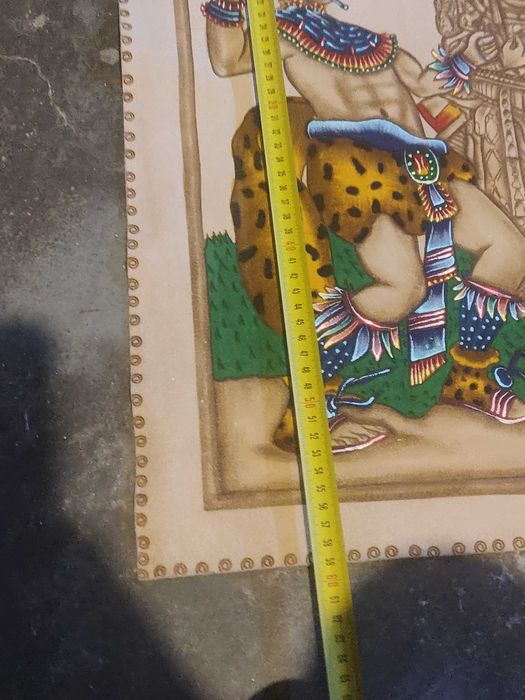 Quadro em pele pintador à mão