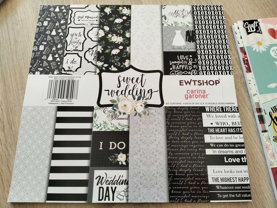 Nowy komplet papierów do scrapbookingu Ślub