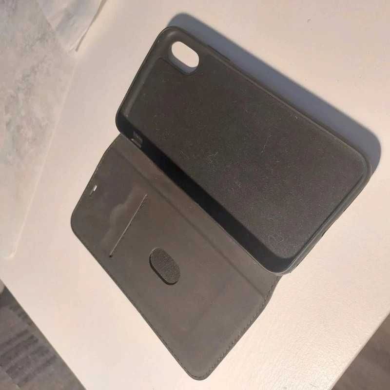 Etui z klapką iPhone X ekoskóra czarne składane