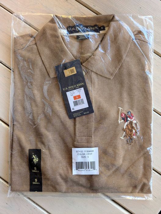 Поло U.S. Polo Assn. / темно-бежеве / розмір S / оригінал