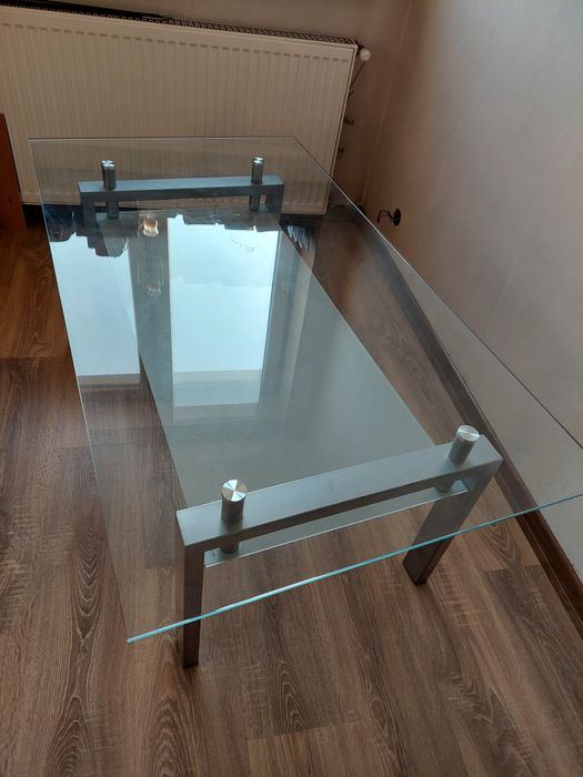 Ława szklany blat loft industrial