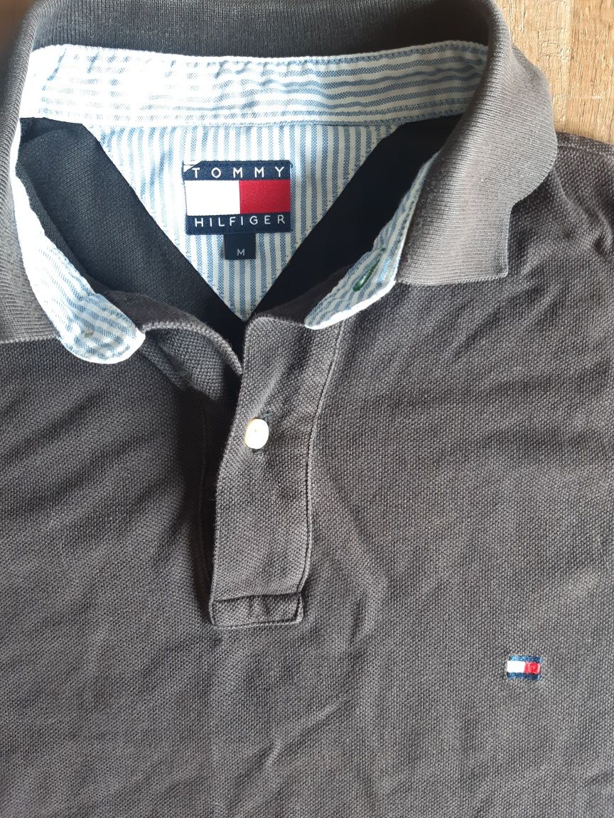 Tommy Hilfiger koszulka polo M t-shirt brązowy męski