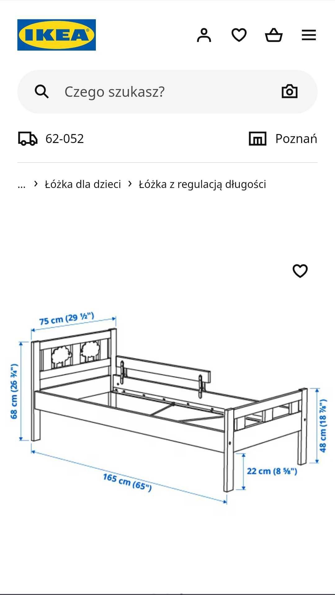 Łóżko KRITTER IKEA 70x160