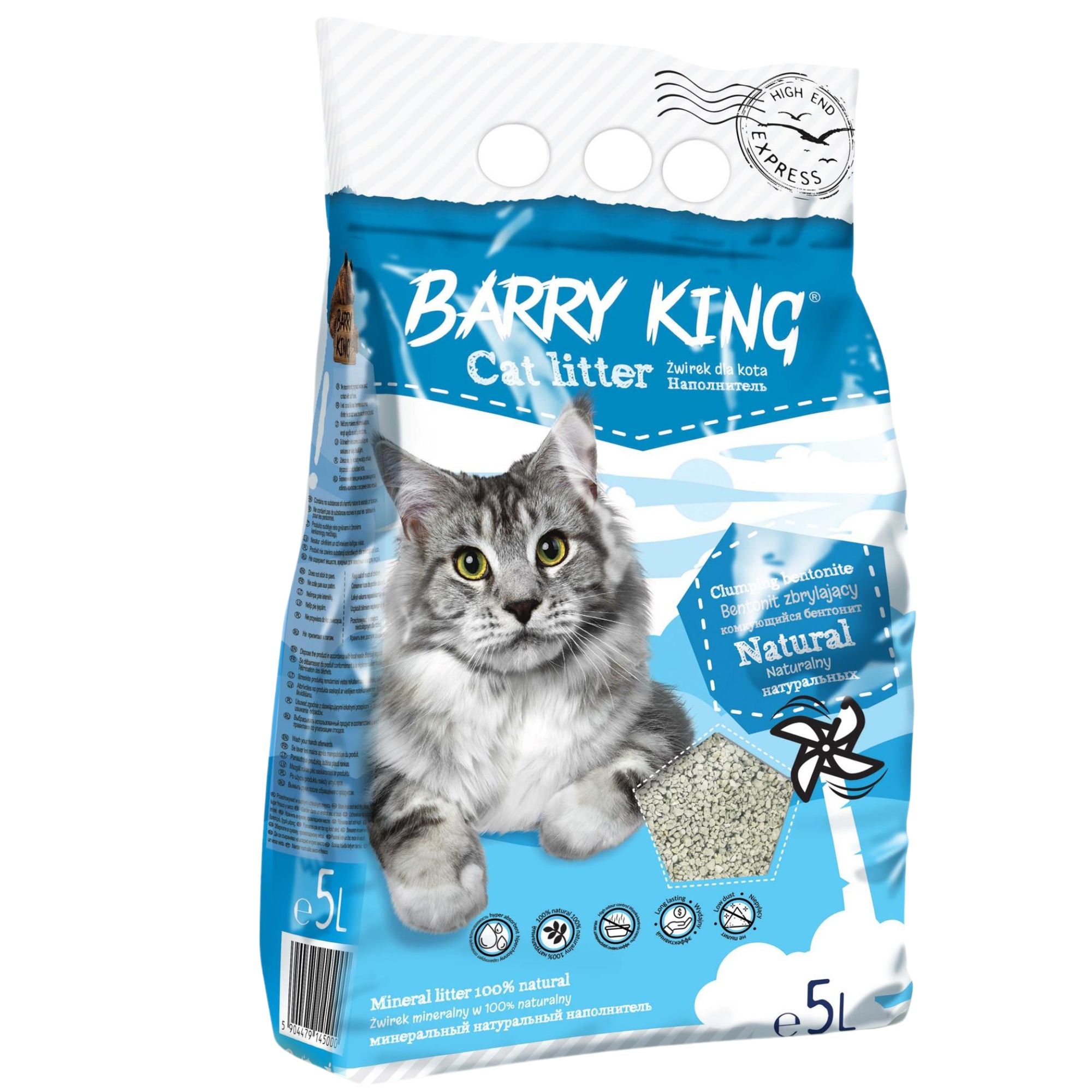 Barry King Żwirek bentonit dla kota naturalny 5L