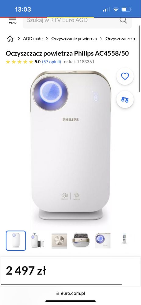 Oczyszczacz powietrza Philips AC4558/50