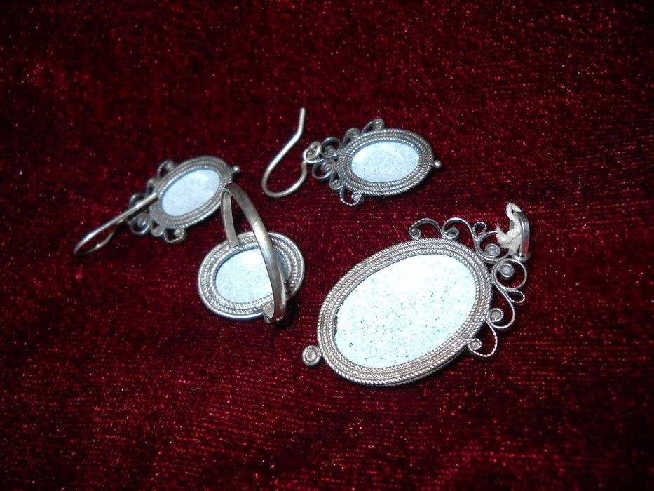 набор ссср финифть кольцо, кулон и серьги