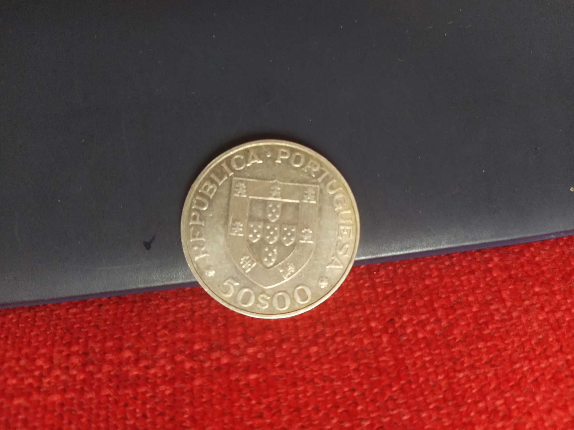 Moeda antiga em prata Portugal 50$00 - 1969 Marechal Carmona