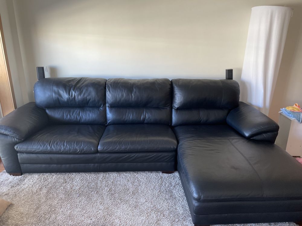 Vendo sofá chaise long preto