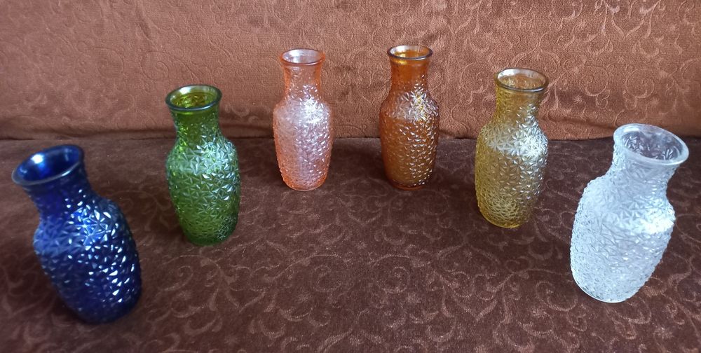 Kolekcja wazonów grys lodowy vintage PRL