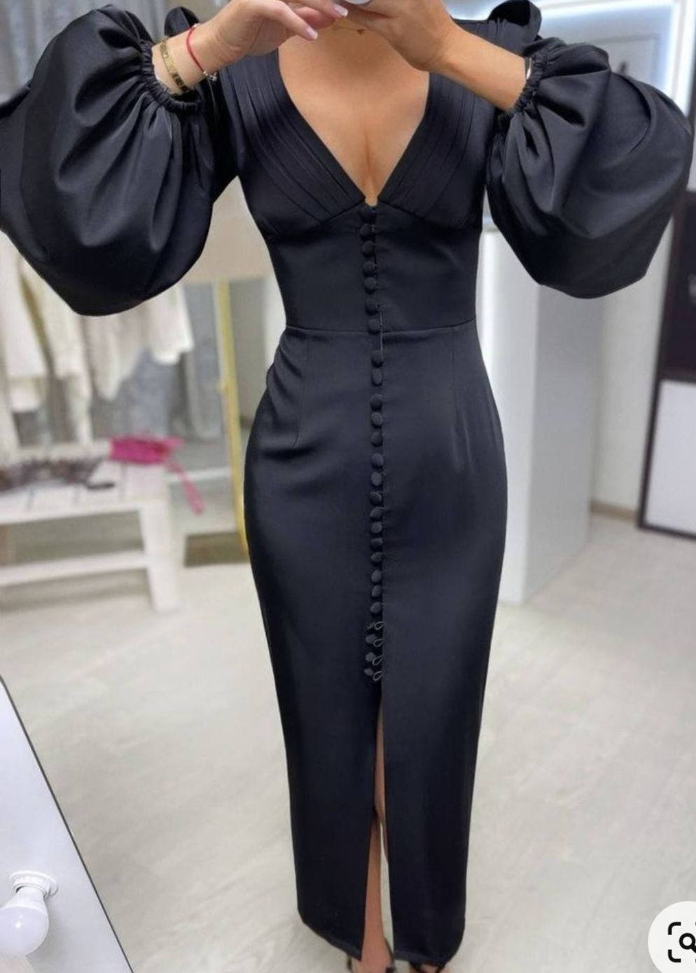 Сукня-міді (плаття вечірнє) чорне довге. Розмір 42. ФірмаVikifo.