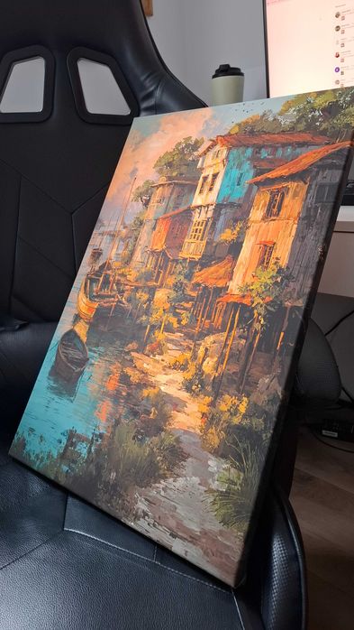 Obraz na płótnie Wioska rybacka 40x60