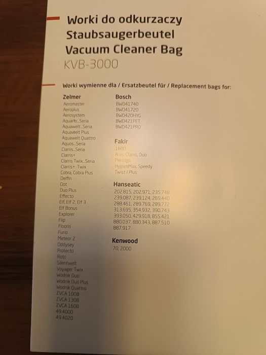 Worki do odkurzacza+płyn do prania dywanów